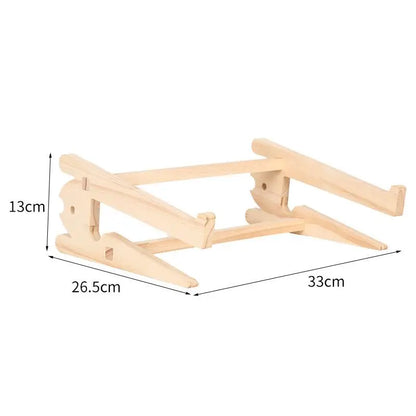 Wood Laptop Stand Lapdesk – Assembled Riser, Cooling Bracket, Reinforced Support Base