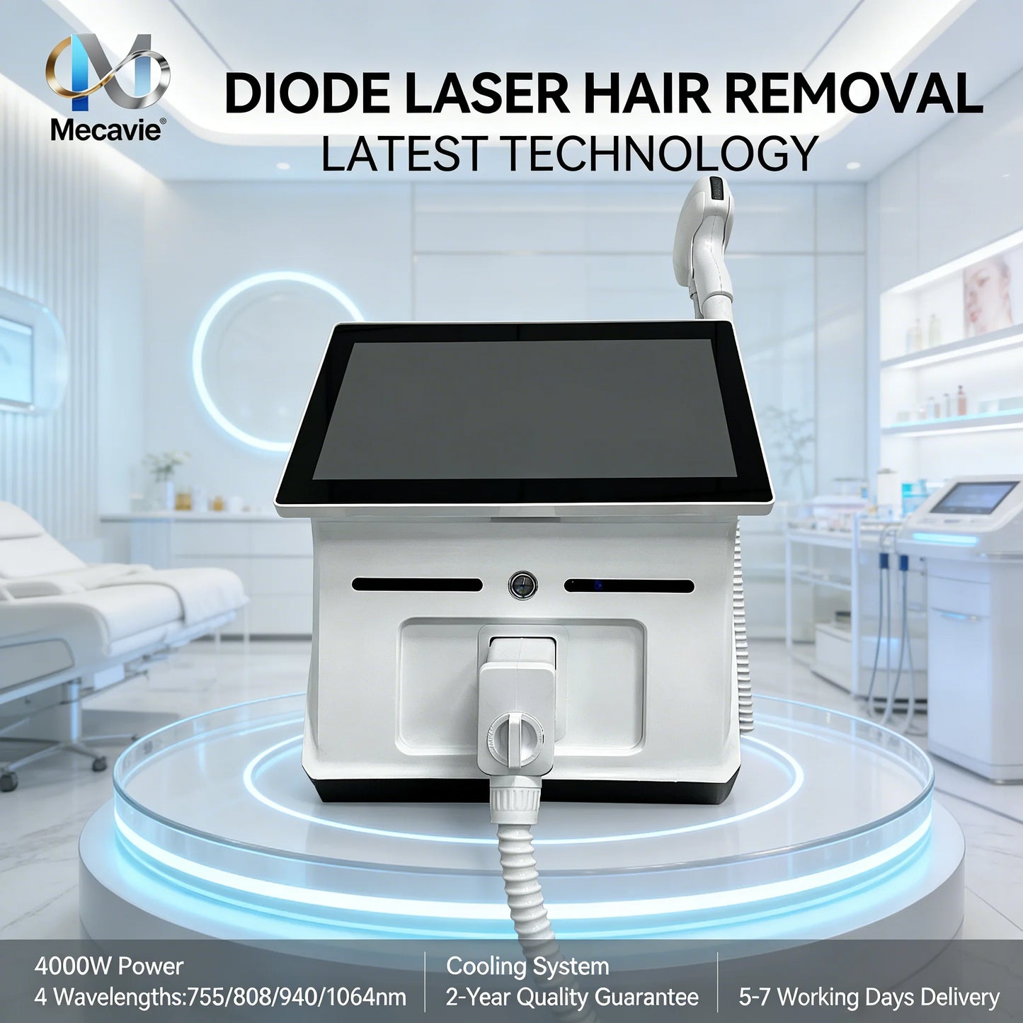 Professional 4-Wave 808nm Diode Laser Hair Removal | 4000W Soprano Titanium | Face & Body