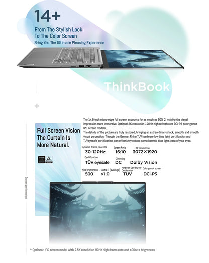 Lenovo ThinkBook 14+ 2025 Laptop | Intel Ultra 5/7/9 | Intel Arc 130T/140T | 32GB DDR5 | 1TB SSD | 14.5" 120Hz