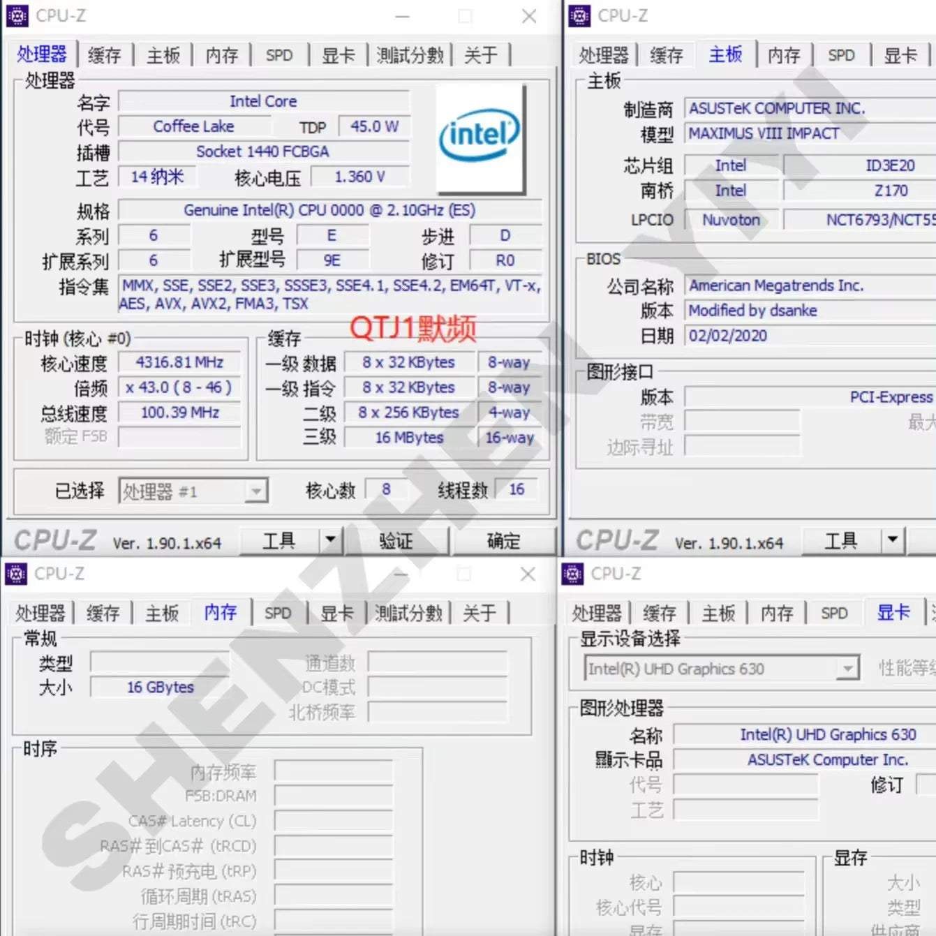 Modified Laptop CPU to LGA 1151 — Xeon E-2286M / E-2276M / E-2176M / E-2186M (QTJ0 QTJ1 QTJ2 QQLT QQLS)