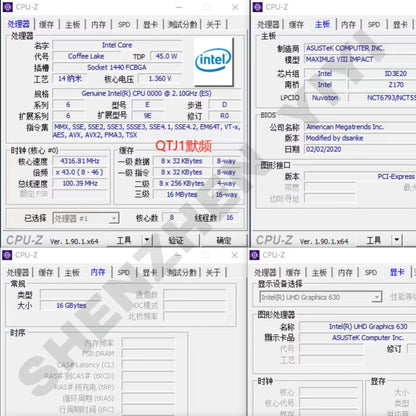 Modified Laptop CPU to LGA 1151 — Xeon E-2286M / E-2276M / E-2176M / E-2186M (QTJ0 QTJ1 QTJ2 QQLT QQLS)