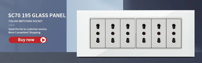 DELEFU Tempered Glass Wall Socket with USB-C Fast Charging – Schuko/Italy