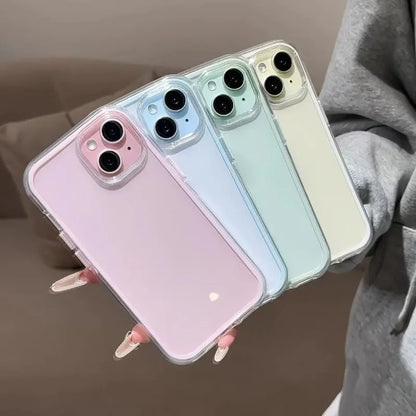 Luxury Candy Color Clear Phone Case | Shockproof Acrylic Bumper for iPhone 17/16/15/14/13/12/11 Pro Max