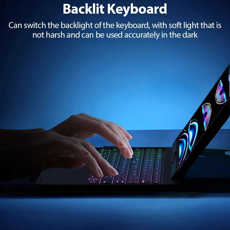 Magic Keyboard Case for iPad – Air 11/13, Pro 11/12.9, iPad 10th/7th-9th Gen, Backlit