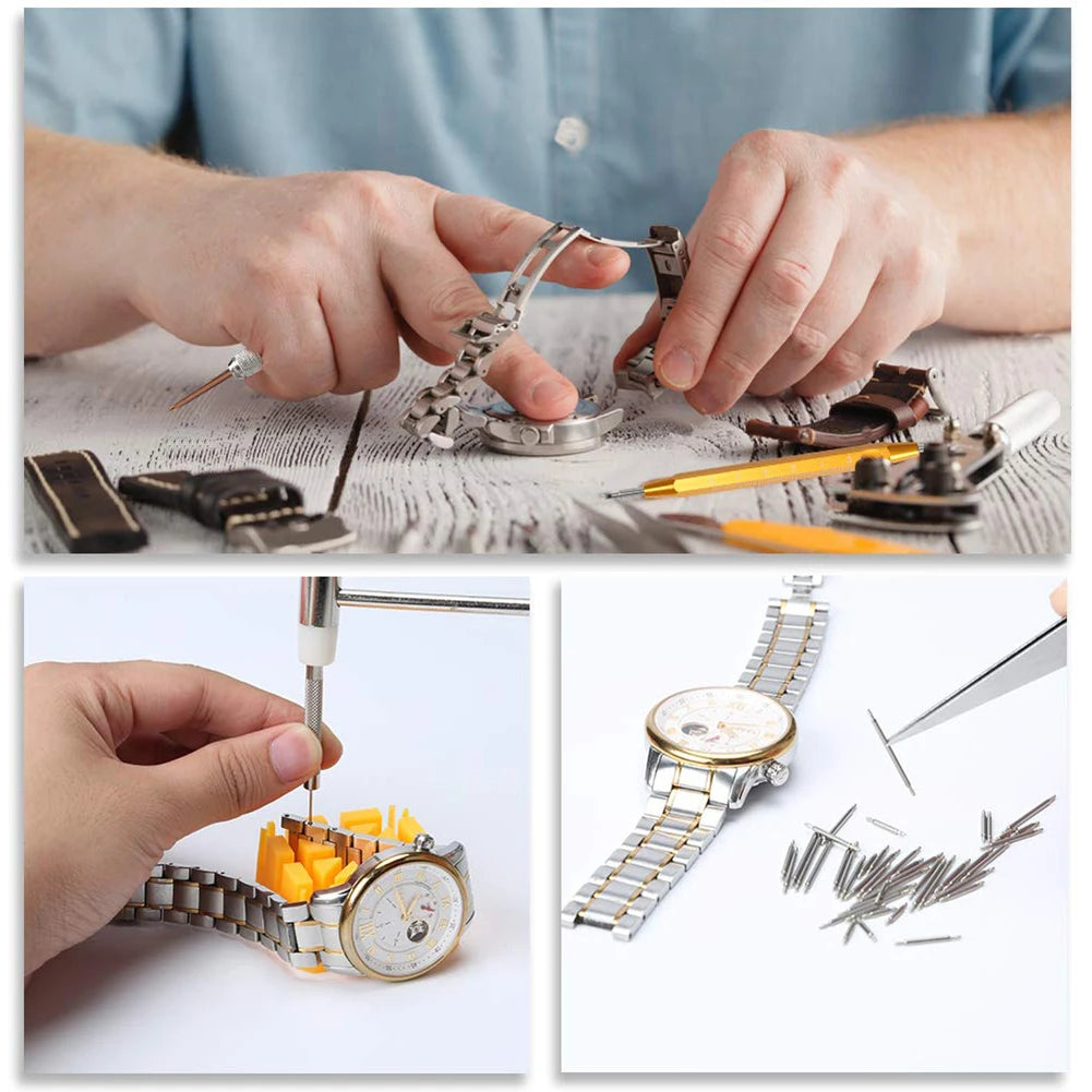 212-Piece Watch Repair Tool Kit – Opener, Screwdriver, Pin Hammer & Watchmaker Set