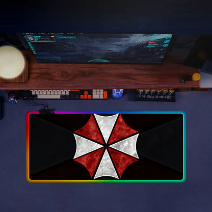 RGB LED Gaming Mouse Pad – Resident Evil Design, Glowing Rubber Mousepad for PC Gamer