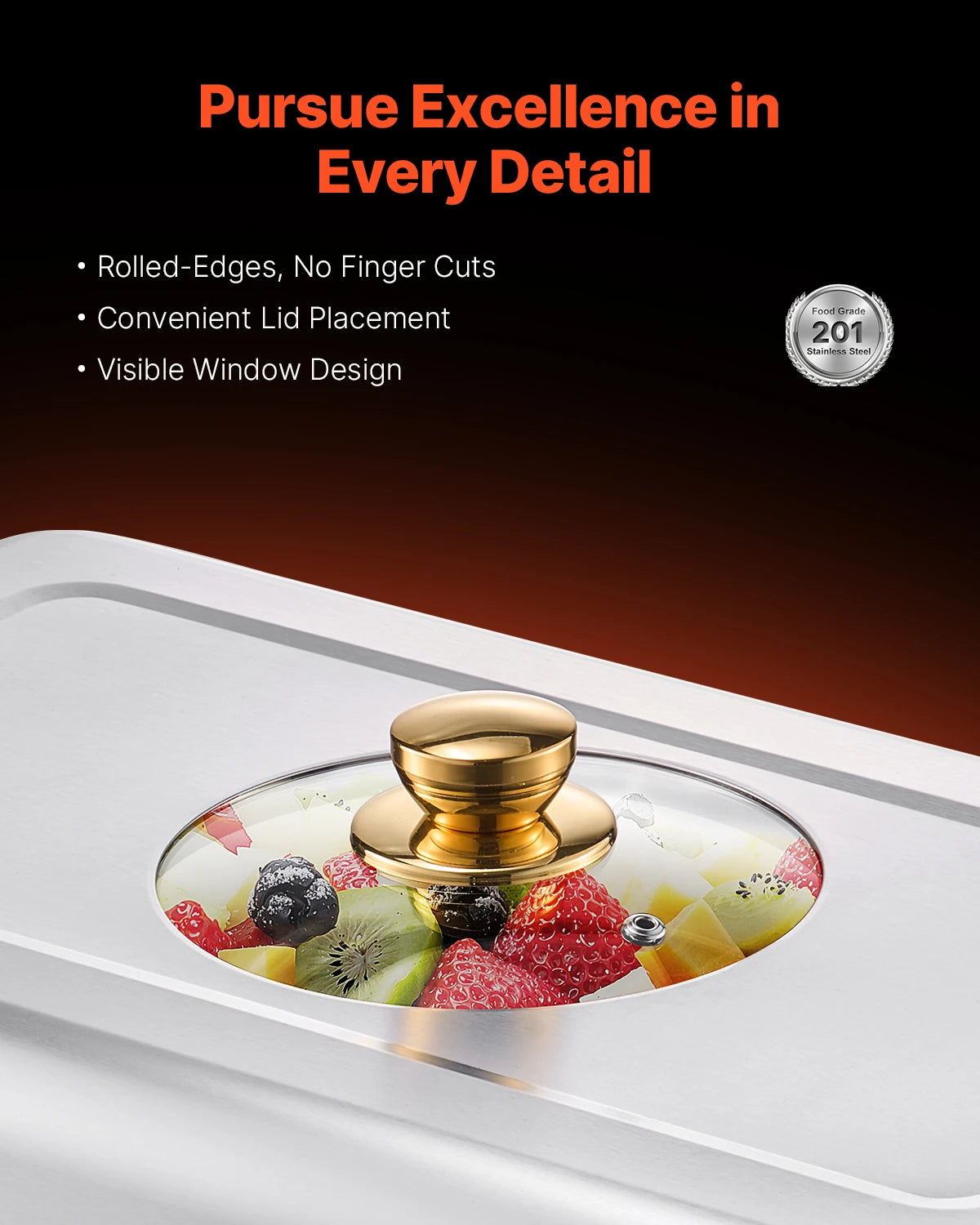 SucceBuy Chafing Dish Buffet Set | 2 or 4 Pack | Stainless Steel Half Size Pans | CE Certified | Catering Warmer