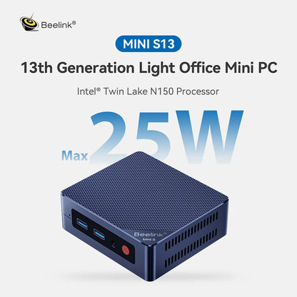Beelink Mini S13 Mini PC – Intel N150, 16GB DDR4, 500GB SSD, 3200MHz, Windows 11