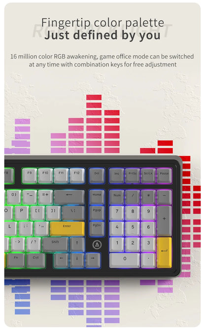 AJAZZ AK980 Mechanical Keyboard – 98-Key, Wired, Hot-Swap, Gasket Mount, RGB, CE/RoHS