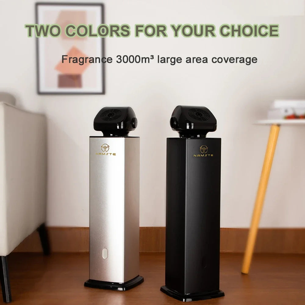 NAMSTE Smart Aroma Diffuser 500ml – 5000m³ Coverage, Bluetooth, Remote Control | Silver/Black