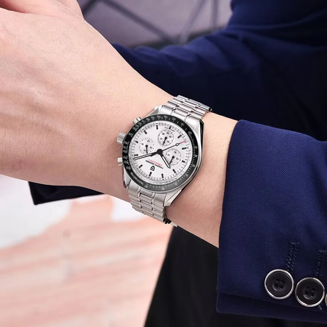 PAGANI DESIGN 1701 V5 Men's Luxury Quartz Chronograph Watch – AR Sapphire Glass, 100M Waterproof