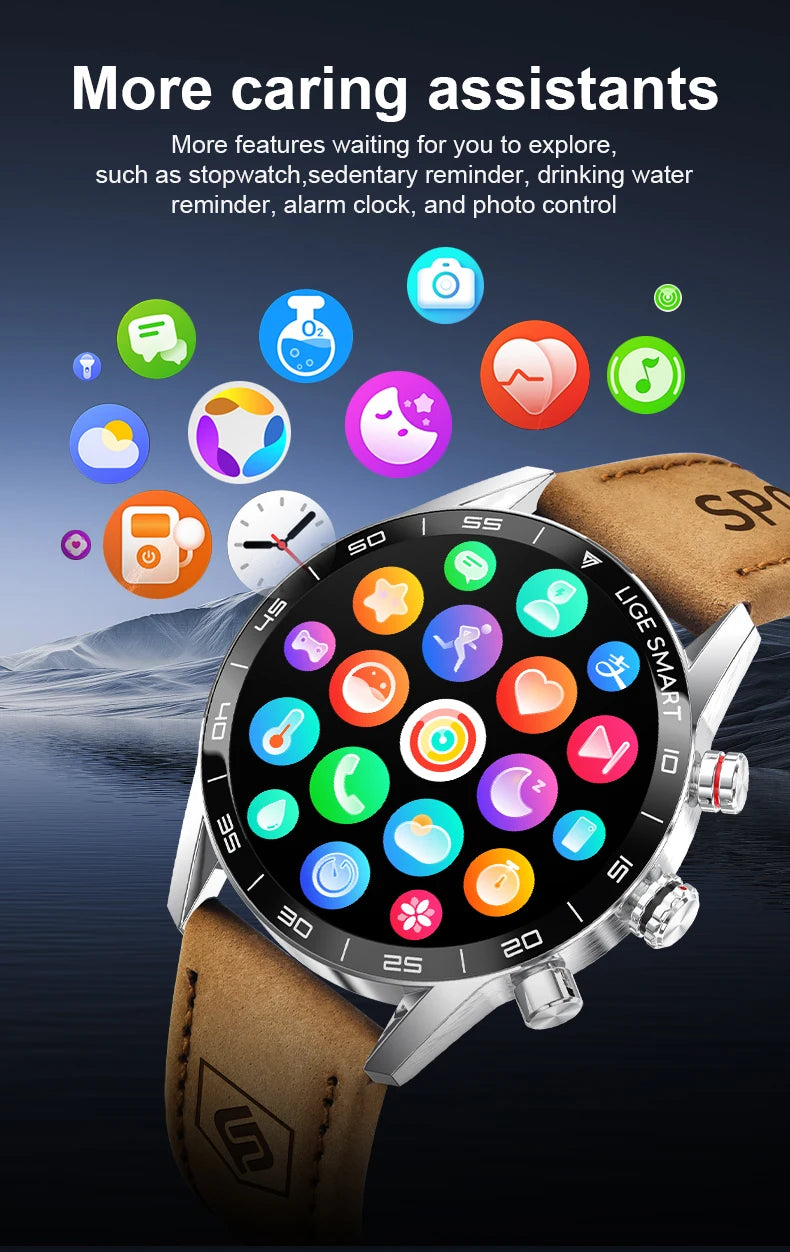 LIGE 2024 Rugged Military GPS Smart Watch – AMOLED HD, Heart Rate, BT Call, Waterproof