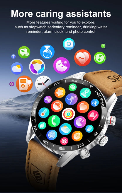 LIGE 2024 Rugged Military GPS Smart Watch – AMOLED HD, Heart Rate, BT Call, Waterproof