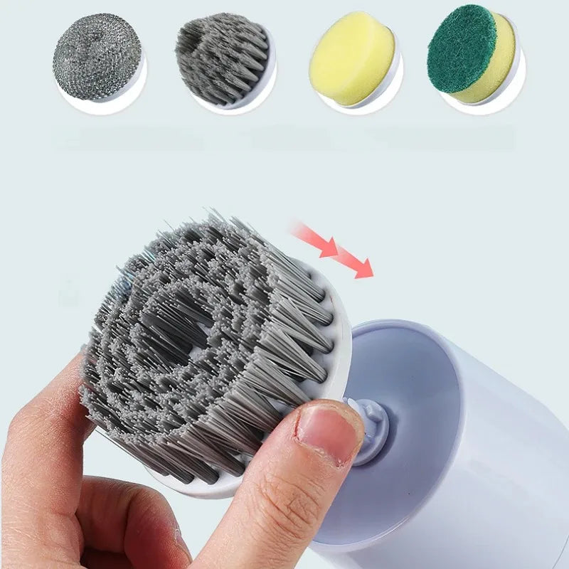 USB Rechargeable Electric Spin Scrubber – Multi-Surface Power Cleaning Brush for Kitchen & Bathroom