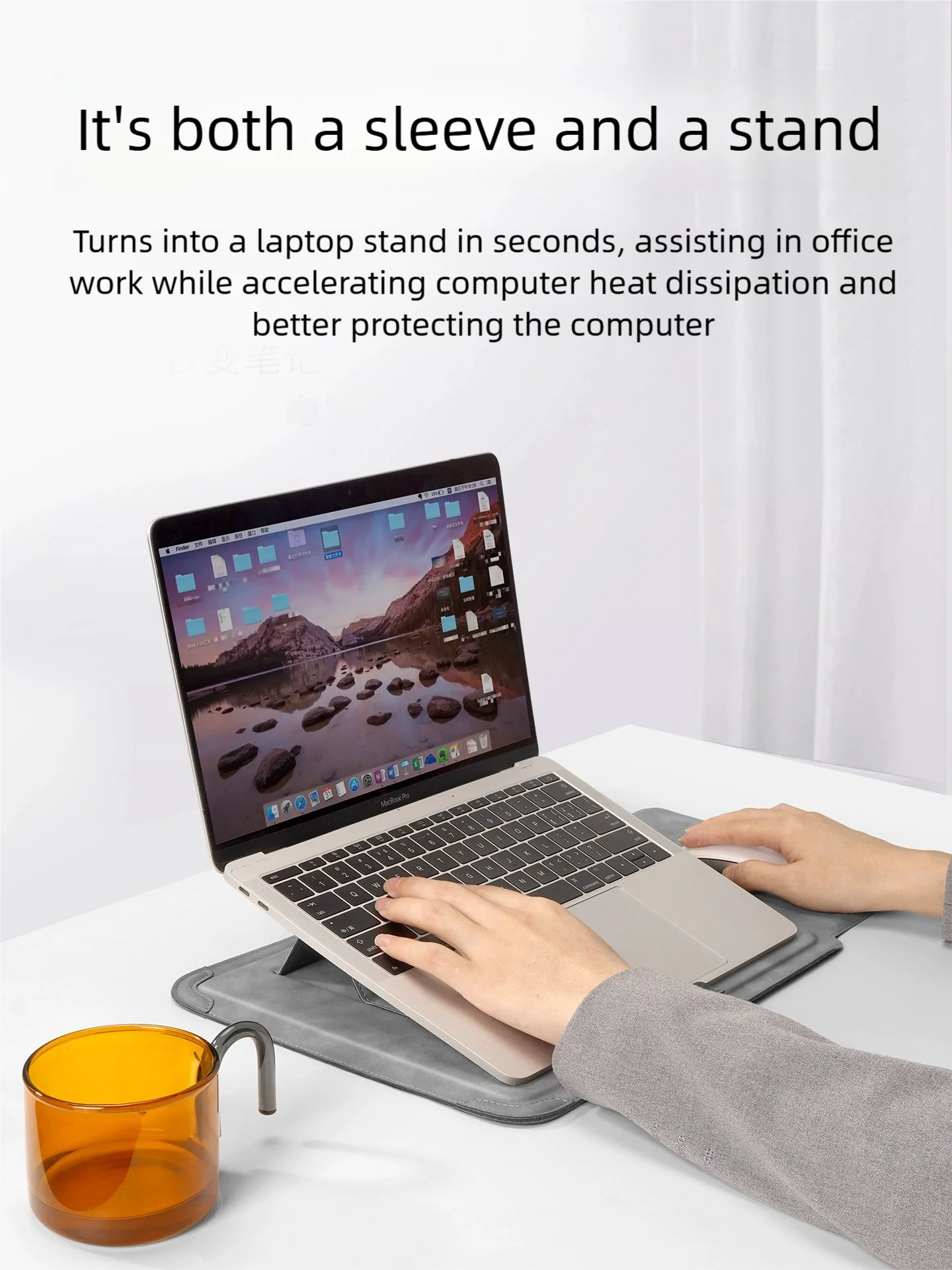 TAIKESEN Laptop Sleeve Case with Stand – PU, 13–16 Inch, for MacBook Air/Pro, Huawei, HP, Dell (Unisex)