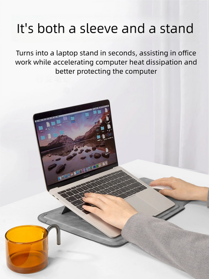 TAIKESEN Laptop Sleeve Case with Stand – PU, 13–16 Inch, for MacBook Air/Pro, Huawei, HP, Dell (Unisex)
