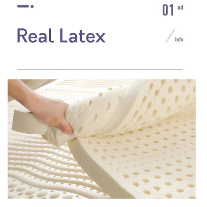 Natural latex mattress from Thailand, 10cm thick, soft cushion, suitable for 1.2 to 1.8m beds, by R.E.D. Shopping.