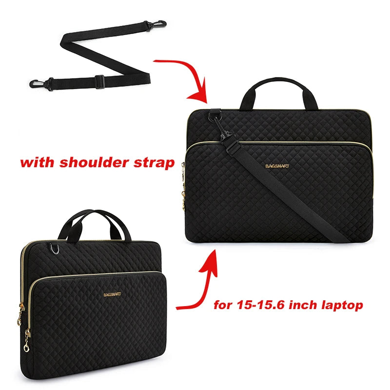 BAGSMART Laptop Handbag & Sleeve 13.3"–15.6" — Shoulder Briefcase for Women, MacBook Air/Pro