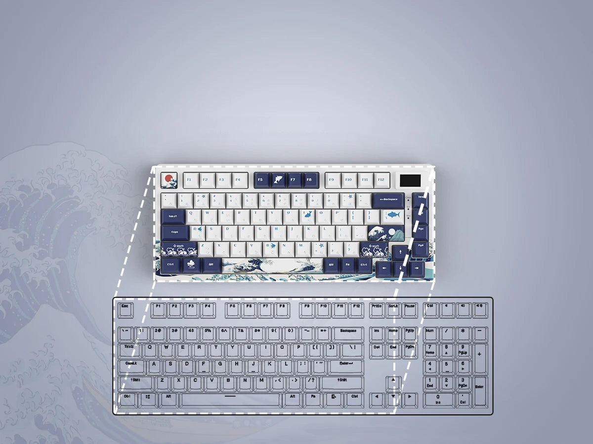 Womier SK80 Gasket Mechanical Keyboard – 83 Key, Hot-Swap, RGB, Smart Display