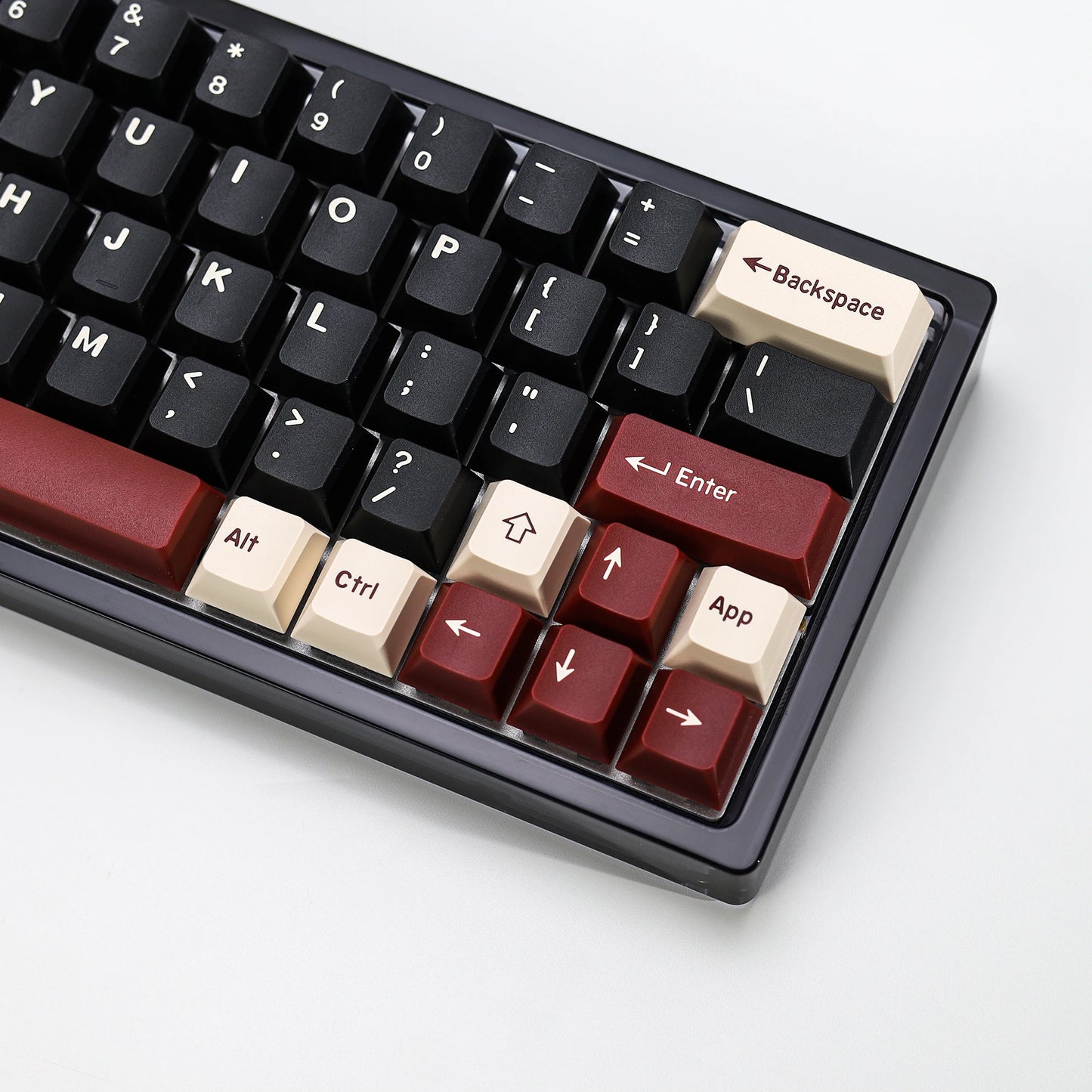KBDiy Rome Set 174-Key Cherry Profile PBT Double Shot Keycaps – Jade Translucent for Mechanical Keyboards