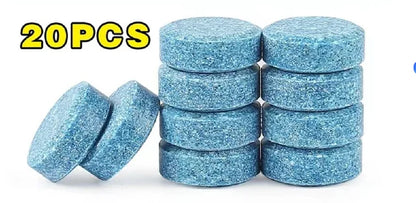Car Windscreen Cleaner Effervescent Tablets | Concentrated Solid Wiper Fluid Detergent, Auto Glass Cleaning