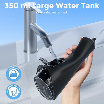 Sejoy Electric Water Dental Flosser – 350ml, 6 Modes, IPX7, 4 Nozzles, Cordless