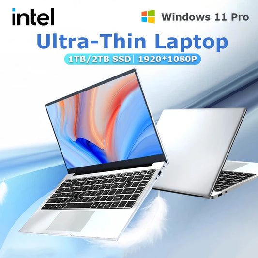 14.1" Ultra Slim Laptop – Intel Atom A3950, Up to 12GB RAM, Up to 2TB SSD, Win 11