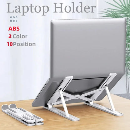 Adjustable Foldable Laptop Stand 7-Level – Portable ABS Holder for MacBook, iPad, Lenovo, Tablet