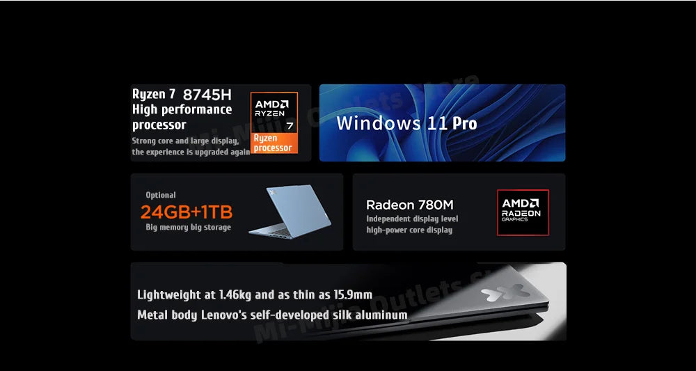 Lenovo Xiaoxin Pro 14 2024 – AMD Ryzen 7 8745H, 24GB DDR5, 1/2TB SSD, 14" 2.8K 120Hz, Windows 11