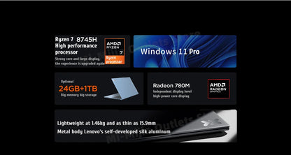Lenovo Xiaoxin Pro 14 2024 – AMD Ryzen 7 8745H, 24GB DDR5, 1/2TB SSD, 14" 2.8K 120Hz, Windows 11