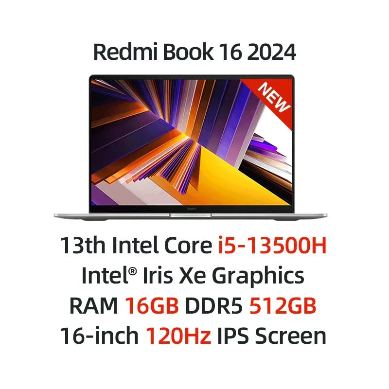 Xiaomi RedmiBook 16 – Intel i5-12450H/i5-13500H, 16GB, 512GB/1TB, 16" 120Hz