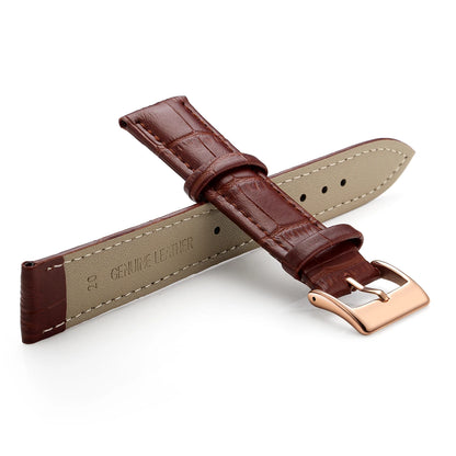 Premium Genuine Leather Watch Strap | 12–24mm, 9 Colors + Tool
