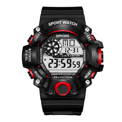 Men's R.E.D. Sports Electronic Wristwatch with large dial, waterproof design, luminous display, and alarm feature.