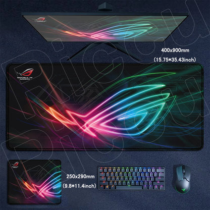 Black Anime XXL Gaming Mouse Pad – Lock Edge, HD Print, Anti-Slip Desk Mat, Multiple Sizes