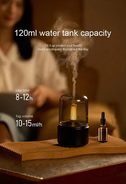 KINSCOTER USB Aroma Diffuser – Portable Air Humidifier, Essential Oil Night Light, Cold Mist Maker for Bedroom & Gift