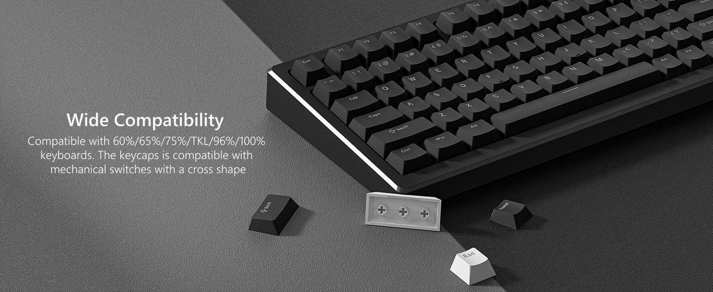 140-Key Cherry Profile Shine-Through RGB PBT Double Shot Keycaps for Cherry/Gateron MX Switches