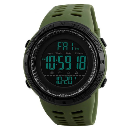 Military LED digital watch by R.E.D. Shopping with luminous display, multifunction features, suitable for men, teens, and kids.