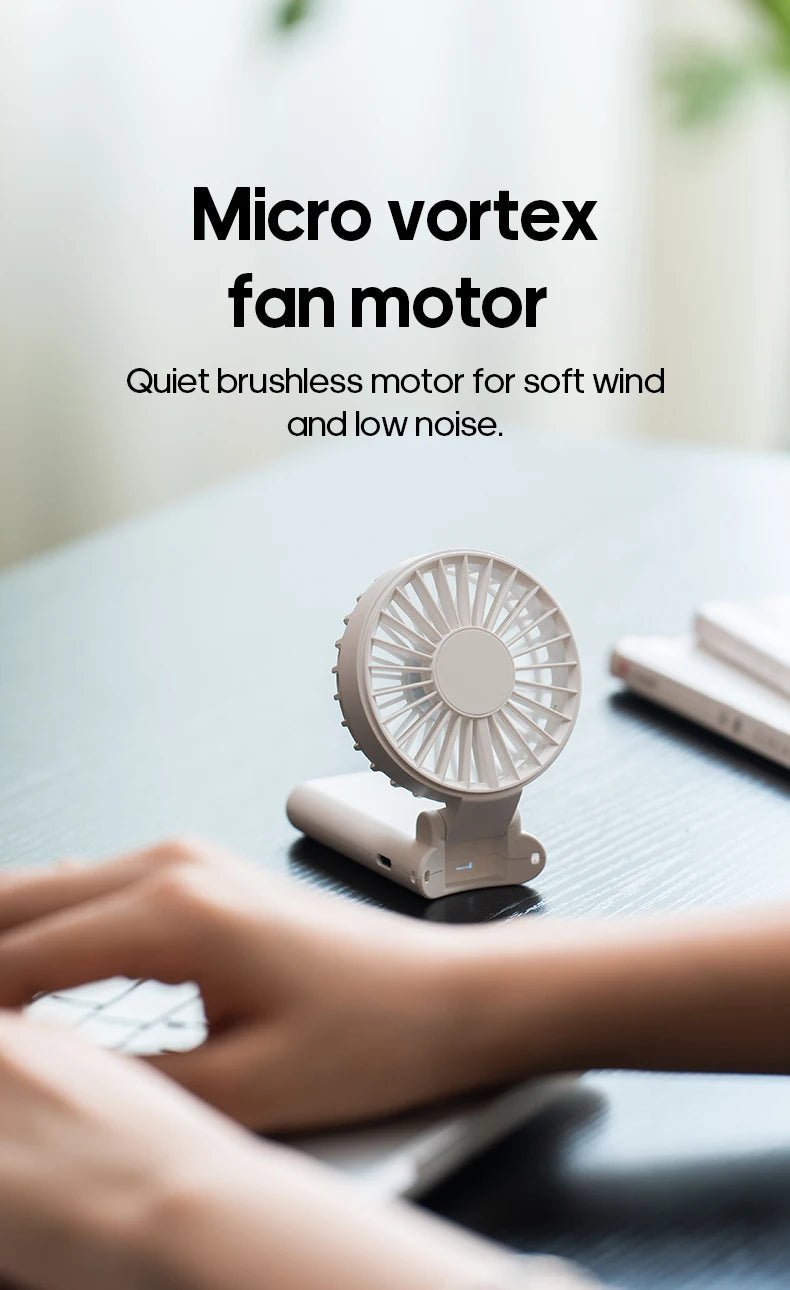 Portable Folding Handheld Fan | 1800mAh | 4-Speed | LED Display | Rechargeable | Outdoor Travel