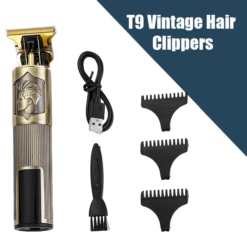 R.E.D. Shopping T9 electric hair trimmer with USB charging, designed for bald fades and precise hair cutting.