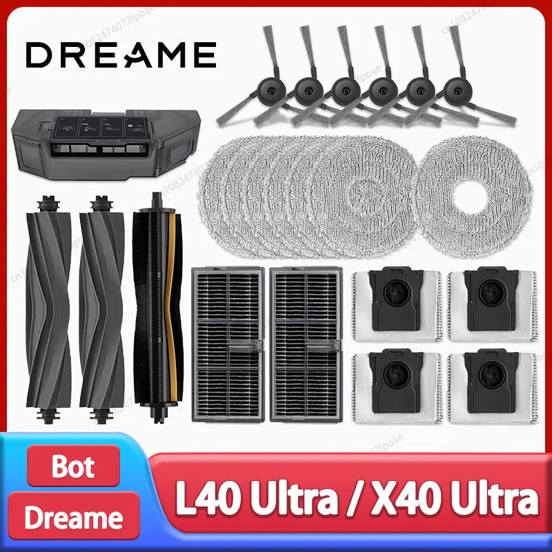Dreame L40 Ultra / X40 Ultra Robot Vacuum Spare Parts – Brush, Filter, Mop & Dust Bag