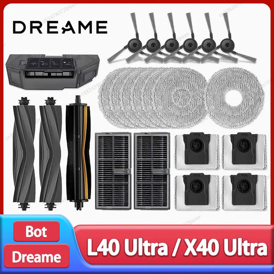 Dreame L40 Ultra / X40 Ultra Robot Vacuum Spare Parts – Brush, Filter, Mop & Dust Bag