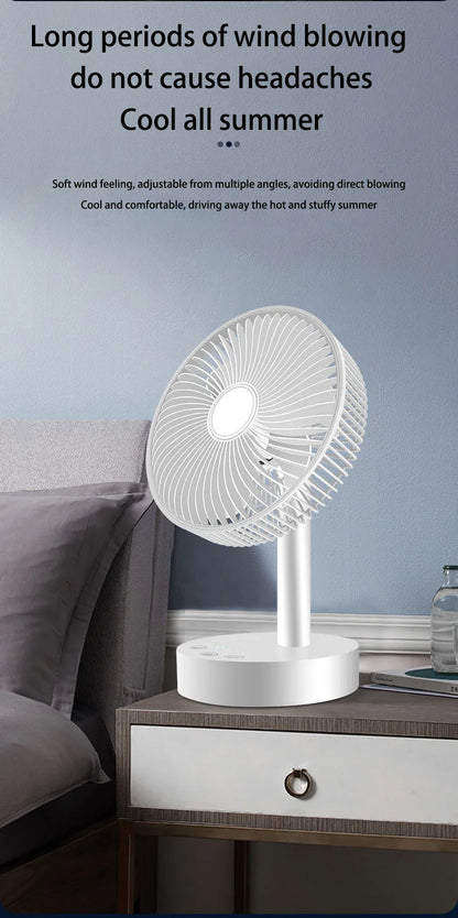 Kasydoff USB Desk Fan – 3600mAh Rechargeable, 4-Speed, 7-Blade Oscillating, Timer, Quiet Cooling Fan for Home & Office