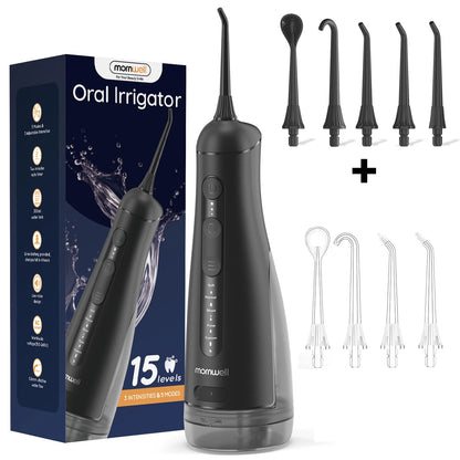 Portable Oral Irrigator | 5 Jet Tips | 5 Modes | 300ml | IPX7 Water Flosser