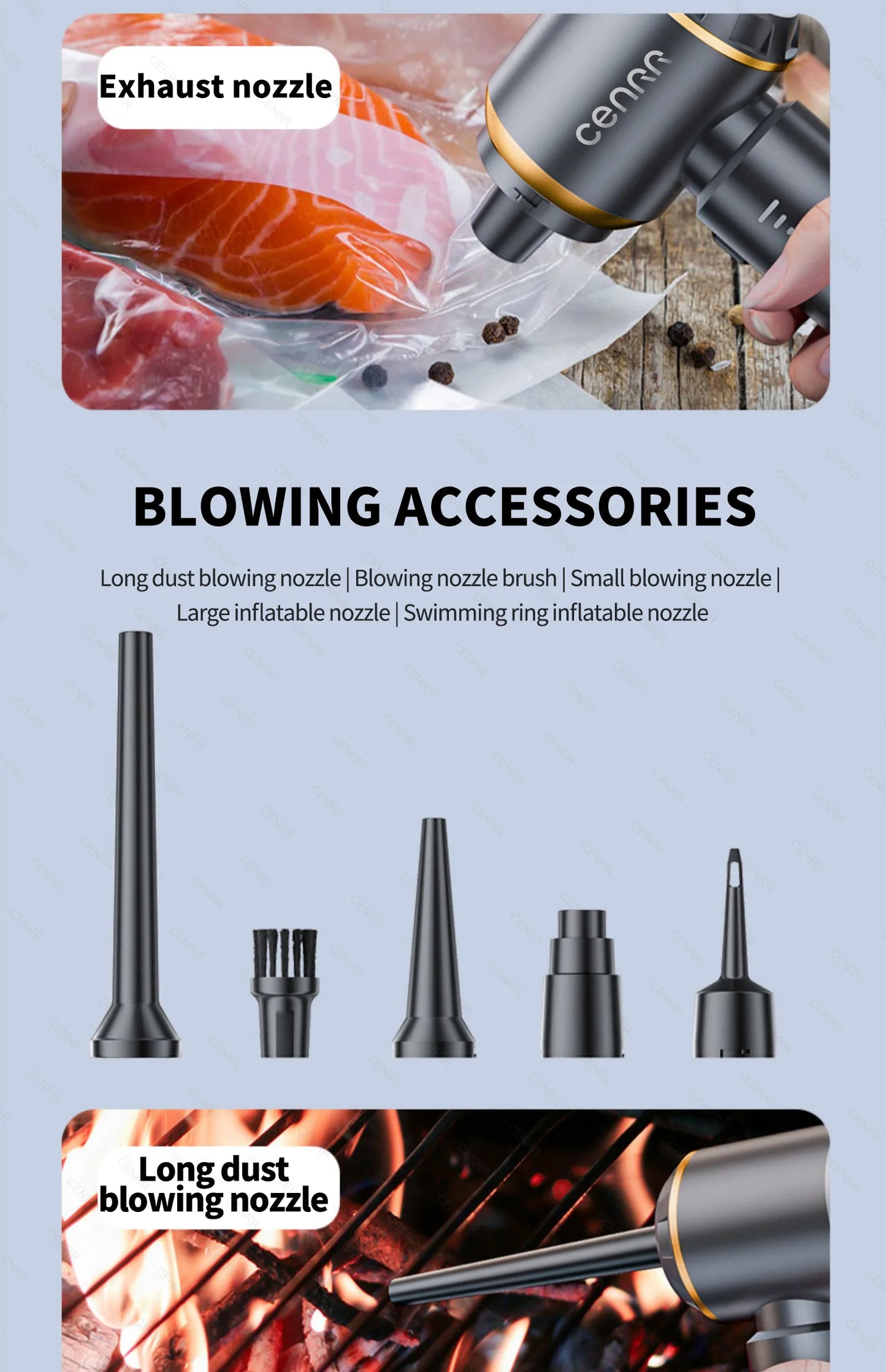 CENRR Mini Car Vacuum Cleaner – 998000Pa, Cordless, Handheld, Blower