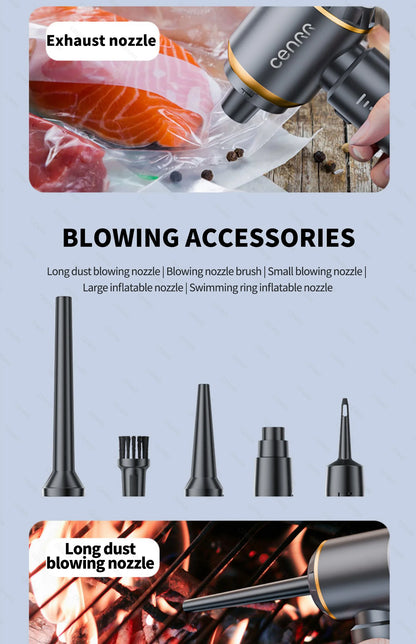 CENRR Mini Car Vacuum Cleaner – 998000Pa, Cordless, Handheld, Blower