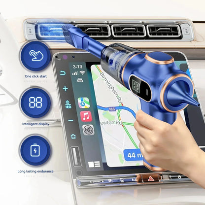 XMSJ Cordless Handheld Vacuum Cleaner – Wet & Dry, 120W, LCD, 2H Battery, Home & Car