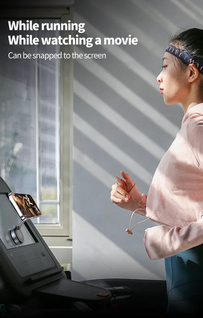 Rotating Folding Magnetic Phone Holder | Vacuum Suction MagSafe Stand for Car, Gym & Kitchen