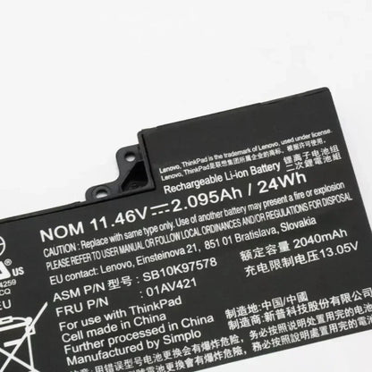 Lenovo ThinkPad Laptop Battery 01AV419 01AV420 01AV421 – 11.46V 24Wh | A475 A485 T470 T480 TP25
