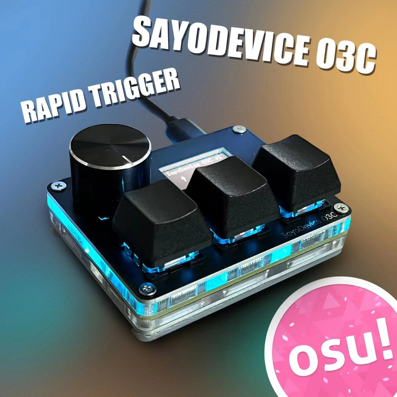 SayoDevice O3C Rapid Trigger Magnetic Switch Keyboard – RGB, Volume Knob, DJMAX/SDVX/Geometry Dash