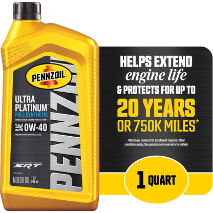 Ultra Platinum 0W-40 Full Synthetic Motor Oil – 1 Quart (6-Pack)